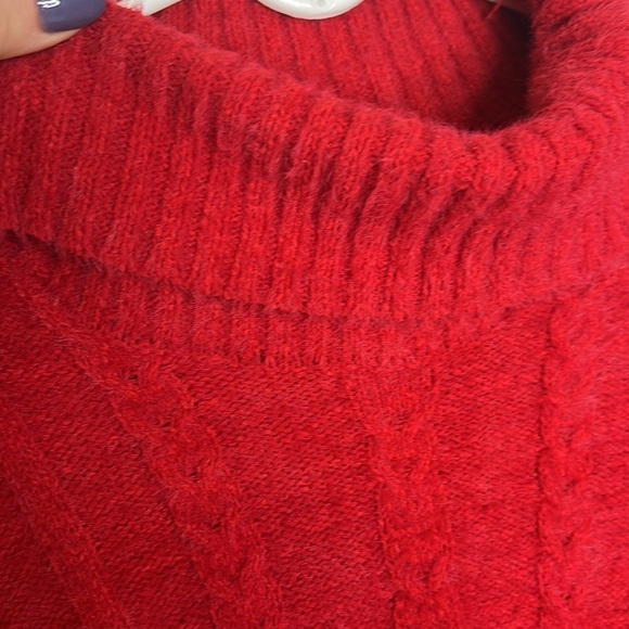 Maurice’s Red Cowl Neck Pullover Knit Sweater - Picture 6 of 9
